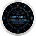 ADVPRO Edward's Cocktail Lounge Custom Name Neon Sign Clock ncx0019-tm - Blue