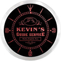 ADVPRO Kevin's Fishing Guide Service Custom Name Neon Sign Clock ncx0023-tm - Red