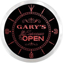 ADVPRO Gary's Espresso Coffee Open Custom Name Neon Sign Clock ncx0026-tm - Red