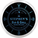 ADVPRO Stephen's Bar & Grill Bikers Custom Name Neon Sign Clock ncx0034-tm - Blue