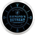 ADVPRO Raymond's Hunter Retreat Custom Name Neon Sign Clock ncx0036-tm - Blue