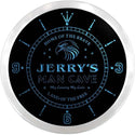 ADVPRO Jerry's Man Cave Eagle Bar Custom Name Neon Sign Clock ncx0039-tm - Blue
