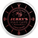 ADVPRO Jerry's Man Cave Eagle Bar Custom Name Neon Sign Clock ncx0039-tm - Red