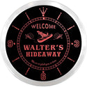 ADVPRO Walter's Hideaway Boat Custom Name Neon Sign Clock ncx0041-tm - Red
