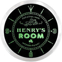 ADVPRO Henry's Room Nursery Kid's Frog Custom Name Neon Sign Clock ncx0046-tm - Green