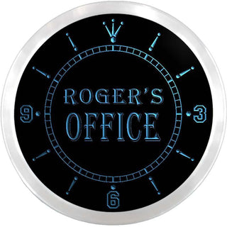 ADVPRO Roger's Office Room Custom Name Neon Sign Clock ncx0050-tm - Blue