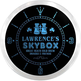 ADVPRO Lawrence's Sport Skybox Bar Custom Name Neon Sign Clock ncx0062-tm - Blue