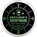 ADVPRO Benjamin's Pitstop Tailgate Party Custom Name Neon Sign Clock ncx0066-tm - Green