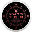 ADVPRO Adam's T.K.O. Tavern UFC Custom Name Neon Sign Clock ncx0069-tm - Red