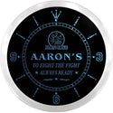 ADVPRO Aaron's Firefighter Man Cave Custom Name Neon Sign Clock ncx0077-tm - Blue