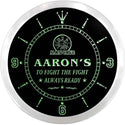 ADVPRO Aaron's Firefighter Man Cave Custom Name Neon Sign Clock ncx0077-tm - Green