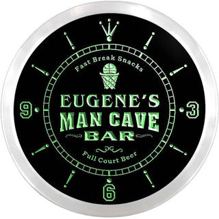 ADVPRO Eugene's Man Cave Slam Dunk Bar Custom Name Neon Sign Clock ncx0079-tm - Green
