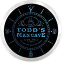 ADVPRO Todd's Man Cave Coffee House Custom Name Neon Sign Clock ncx0088-tm - Blue