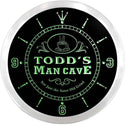 ADVPRO Todd's Man Cave Coffee House Custom Name Neon Sign Clock ncx0088-tm - Green