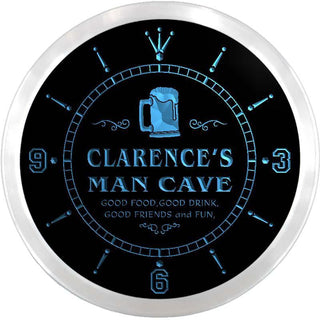 ADVPRO Clarence's Man Cave Game Room Custom Name Neon Sign Clock ncx0094-tm - Blue