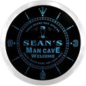 ADVPRO Sean's Man Cave Biker Bar Custom Name Neon Sign Clock ncx0096-tm - Blue