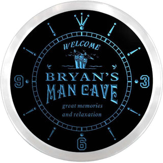 ADVPRO Bryan's Man Cave House Custom Name Neon Sign Clock ncx0101-tm - Blue