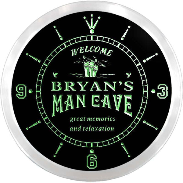 ADVPRO Bryan's Man Cave House Custom Name Neon Sign Clock ncx0101-tm - Green