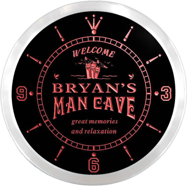 ADVPRO Bryan's Man Cave House Custom Name Neon Sign Clock ncx0101-tm - Red