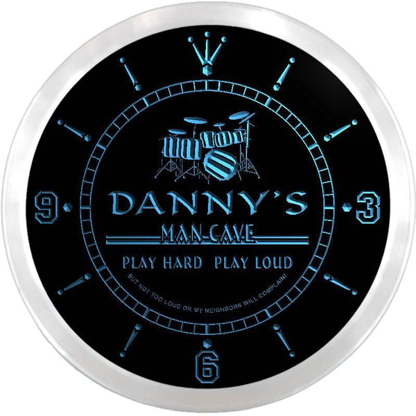 ADVPRO Danny's Man Cave Lounge Custom Name Neon Sign Clock ncx0102-tm - Blue