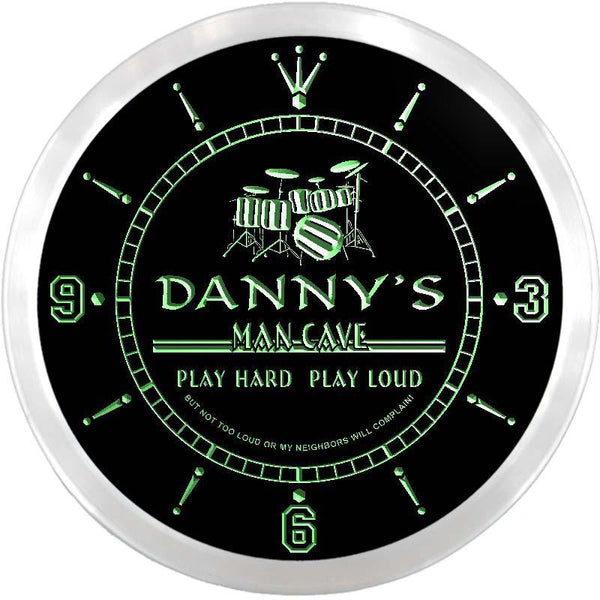 ADVPRO Danny's Man Cave Lounge Custom Name Neon Sign Clock ncx0102-tm - Green