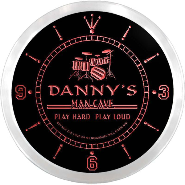 ADVPRO Danny's Man Cave Lounge Custom Name Neon Sign Clock ncx0102-tm - Red
