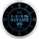 ADVPRO Luis Man Cave Drummer's Lounge Custom Name Neon Sign Clock ncx0104-tm - Blue