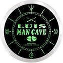 ADVPRO Luis Man Cave Drummer's Lounge Custom Name Neon Sign Clock ncx0104-tm - Green