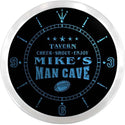 ADVPRO Mike's Man Cave Tounchdown Custom Name Neon Sign Clock ncx0105-tm - Blue