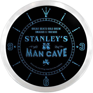 ADVPRO Stanley's Man Cave Skybox Custom Name Neon Sign Clock ncx0107-tm - Blue