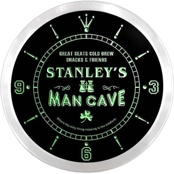 ADVPRO Stanley's Man Cave Skybox Custom Name Neon Sign Clock ncx0107-tm - Green