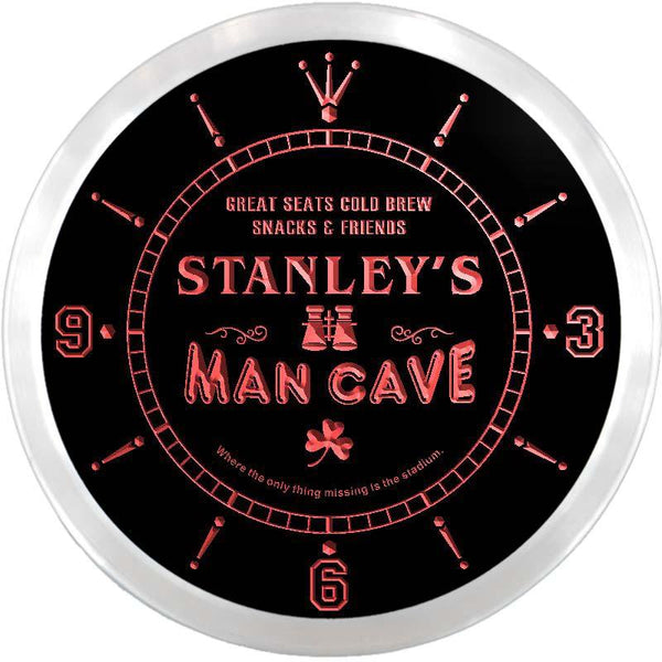 ADVPRO Stanley's Man Cave Skybox Custom Name Neon Sign Clock ncx0107-tm - Red