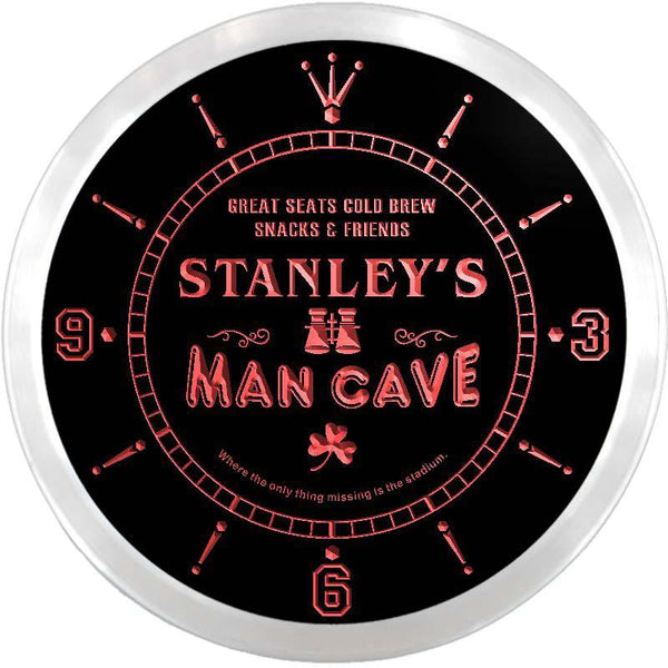 ADVPRO Stanley's Man Cave Skybox Custom Name Neon Sign Clock ncx0107-tm - Red