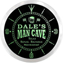 ADVPRO Dale's Man Cave Pitstop Custom Name Neon Sign Clock ncx0109-tm - Green