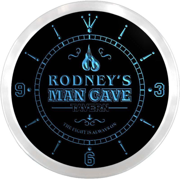 ADVPRO Rodney's Man Cave Custom Name Neon Sign Clock ncx0112-tm - Blue