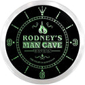 ADVPRO Rodney's Man Cave Custom Name Neon Sign Clock ncx0112-tm - Green