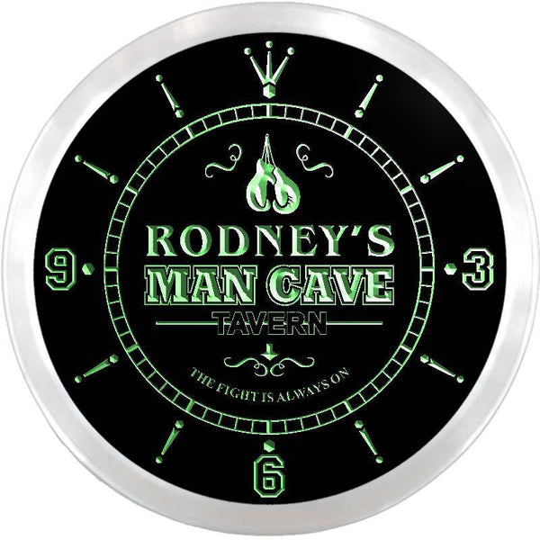 ADVPRO Rodney's Man Cave Custom Name Neon Sign Clock ncx0112-tm - Green