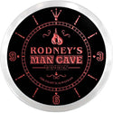 ADVPRO Rodney's Man Cave Custom Name Neon Sign Clock ncx0112-tm - Red