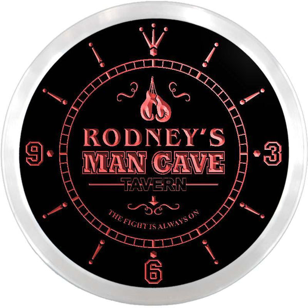 ADVPRO Rodney's Man Cave Custom Name Neon Sign Clock ncx0112-tm - Red