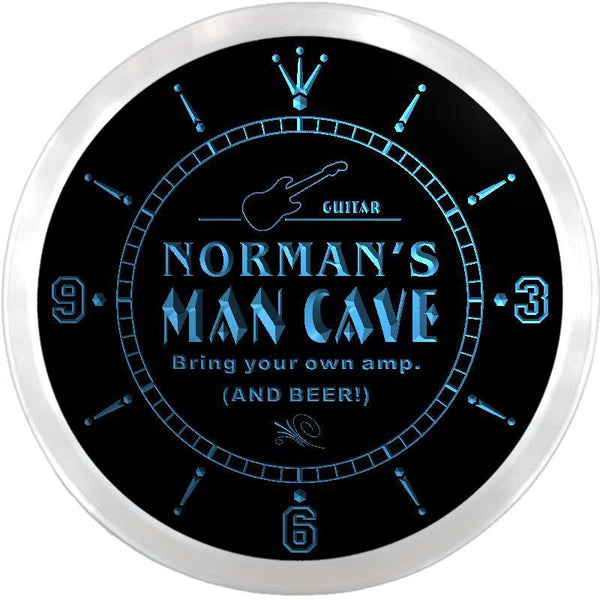 ADVPRO Norman's Man Cave Lounge Custom Name Neon Sign Clock ncx0113-tm - Blue