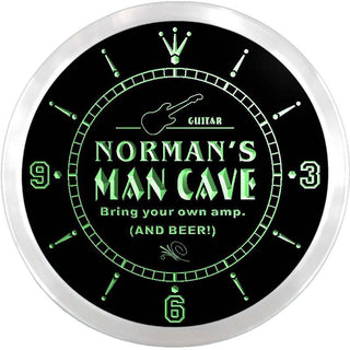ADVPRO Norman's Man Cave Lounge Custom Name Neon Sign Clock ncx0113-tm - Green