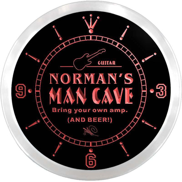 ADVPRO Norman's Man Cave Lounge Custom Name Neon Sign Clock ncx0113-tm - Red