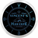 ADVPRO Vincent's Man Cave Farmers Inn Custom Name Neon Sign Clock ncx0116-tm - Blue