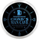 ADVPRO Chad's Man Cave Pub Custom Name Neon Sign Clock ncx0121-tm - Blue