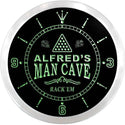 ADVPRO Alfred's Man Cave Karaoke Lounge Custom Name Neon Sign Clock ncx0123-tm - Green