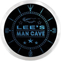 ADVPRO Lee's Man Cave Karaoke Lounge Custom Name Neon Sign Clock ncx0124-tm - Blue
