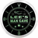 ADVPRO Lee's Man Cave Karaoke Lounge Custom Name Neon Sign Clock ncx0124-tm - Green