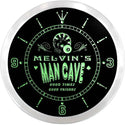 ADVPRO Melvin's Man Cave Game Room Custom Name Neon Sign Clock ncx0125-tm - Green