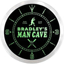 ADVPRO Bradley's Man Cave Inning Pub Baseball Custom Name Neon Sign Clock ncx0128-tm - Green