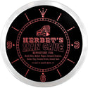 ADVPRO Herbert's Man Cave Garage Custom Name Neon Sign Clock ncx0129-tm - Red